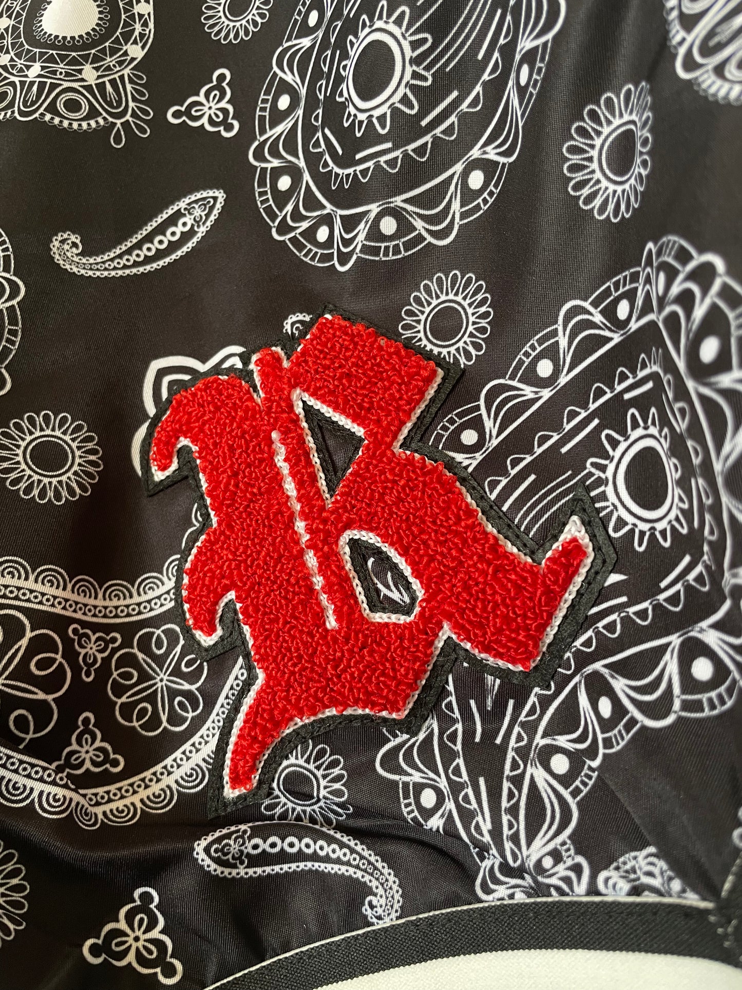 Black Paisley Riot Shorts