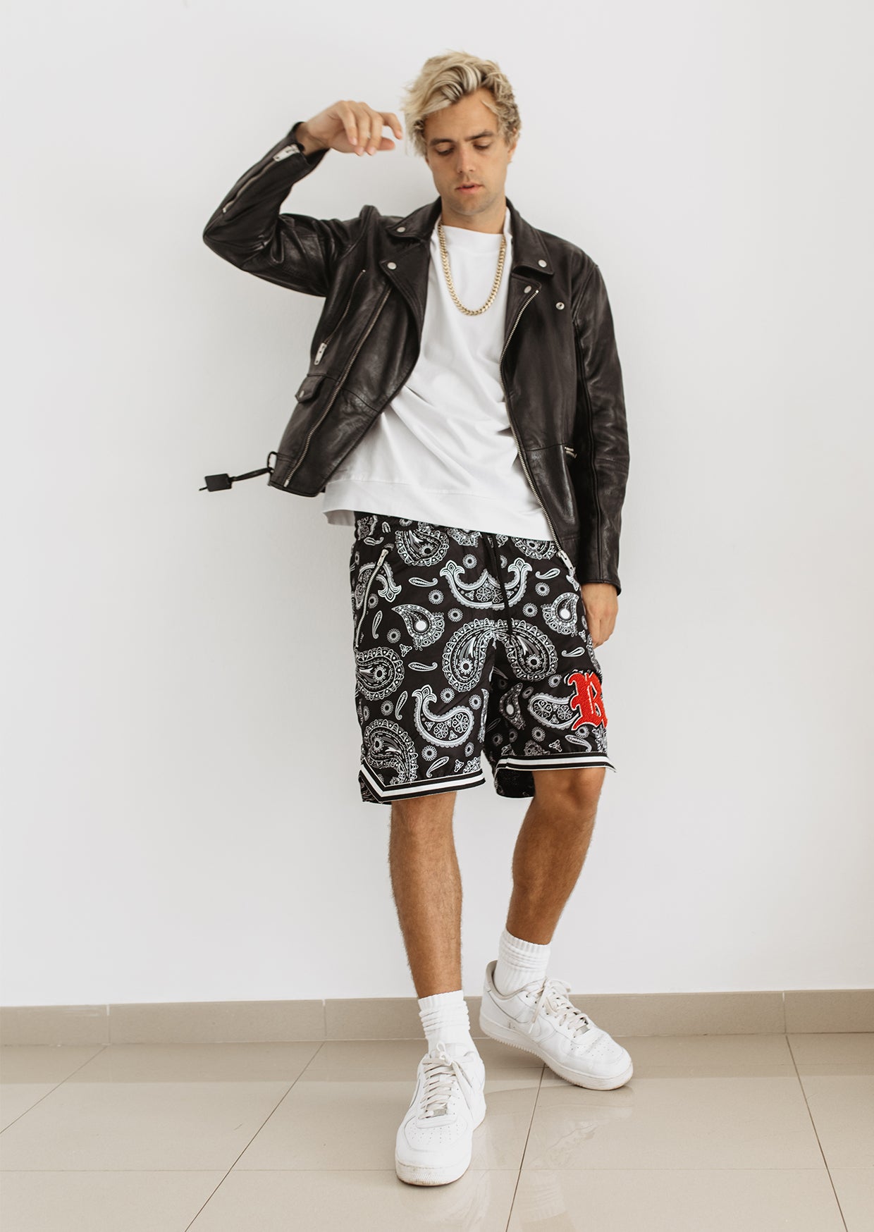 White Paisley Riot Shorts