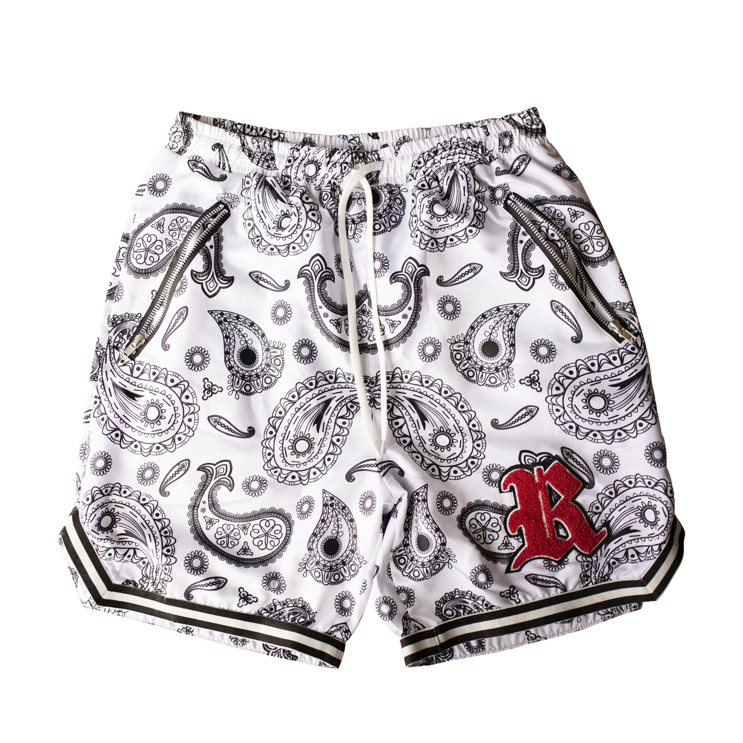 White Paisley Riot Shorts