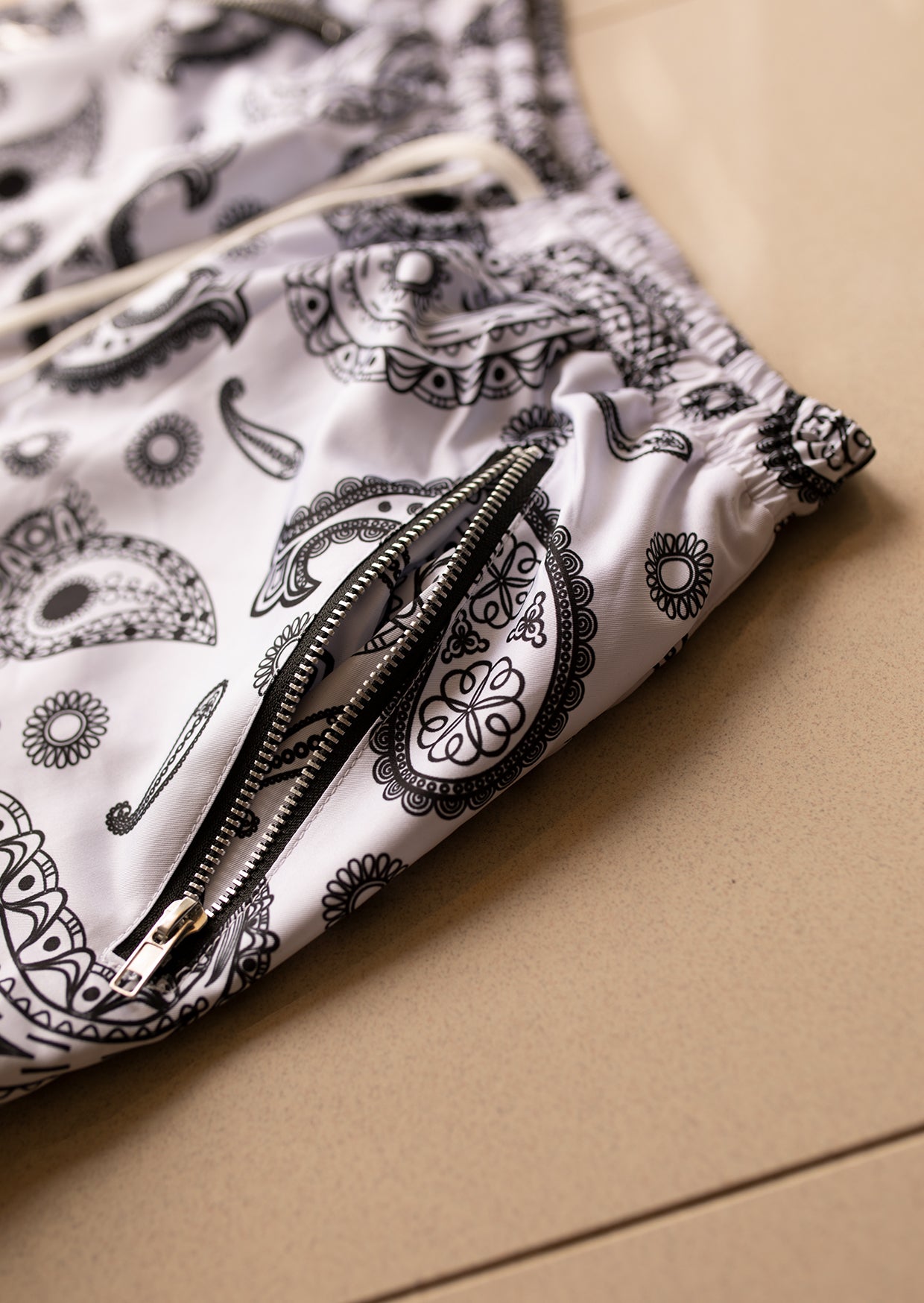 White Paisley Riot Shorts