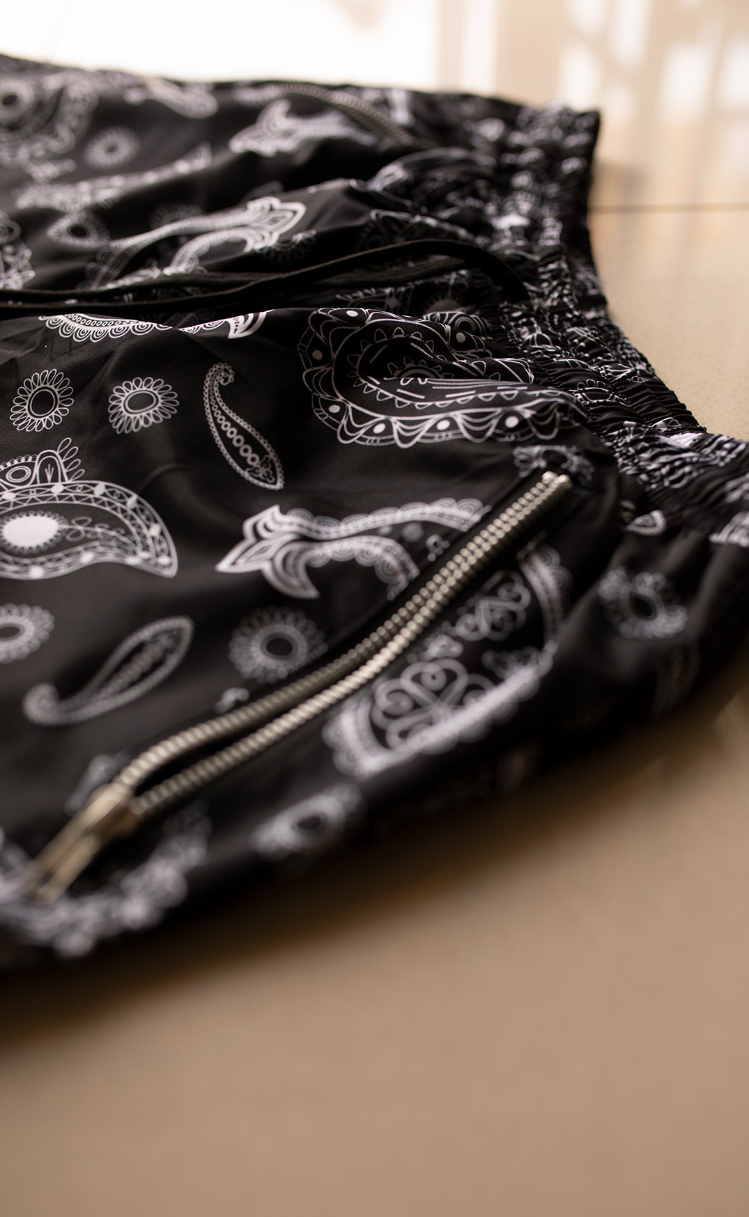 Black Paisley Riot Shorts