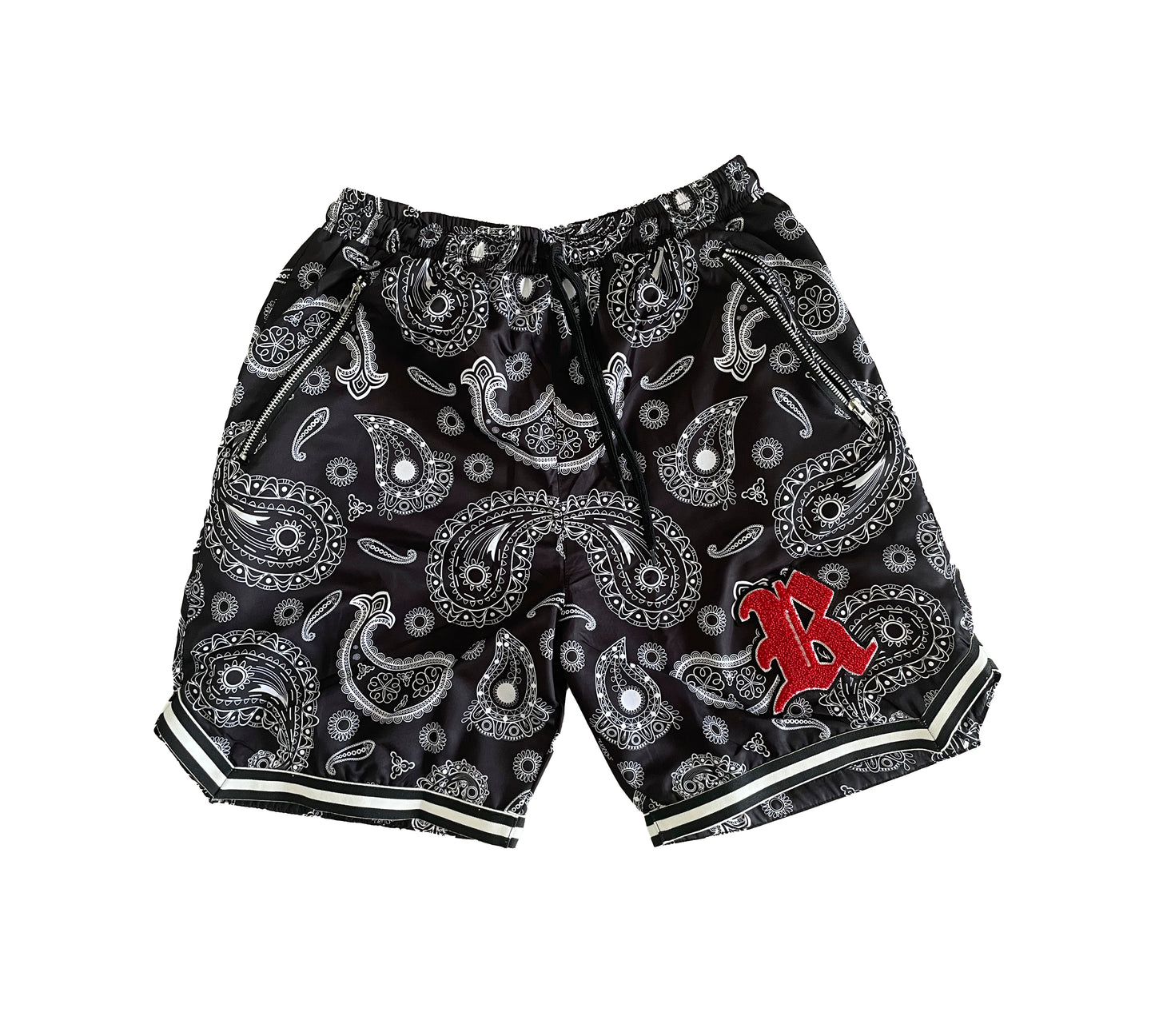 Black Paisley Riot Shorts